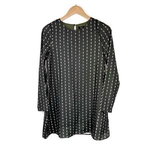 Lucca Couture XS Olive Print Long Sleeve Shift Dress